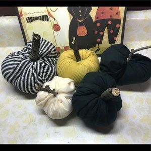 Set of 5 HANDMADE pumpkins